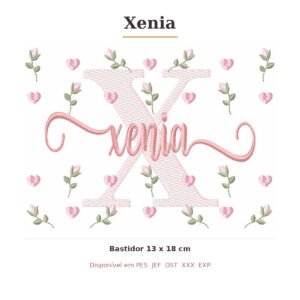 Matriz de Bordado Nome Xenia Tulipas 13x18