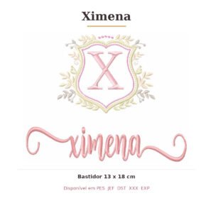 Matriz de Bordado Nome Ximena Brasão 13x18