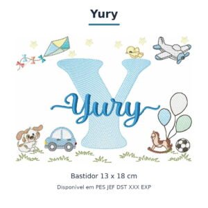 Matriz de Bordado Nome Yury Parque e Brinquedos 13x18