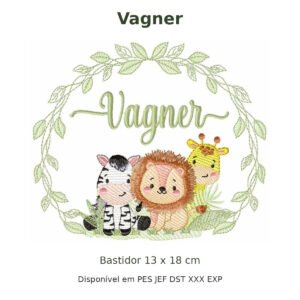 Matriz de Bordado Nome Vagner Safari 13x18