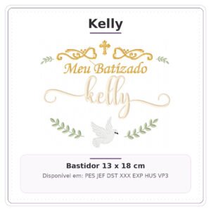 Matriz de Bordado kelly Batizado Delicado 2 13x18