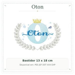 Matriz de Bordado Nome Oton Fundo do Mar Oceano 13x18