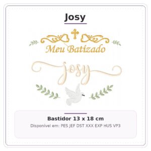 Matriz de Bordado josy Batizado Delicado 2 13x18