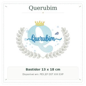 Matriz de Bordado Nome Querubim Fundo do Mar Oceano 13x18
