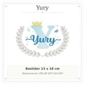 Matriz de Bordado Nome Yury Fundo do Mar Oceano 13x18
