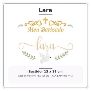 Matriz de Bordado lara Batizado Delicado 2 13x18